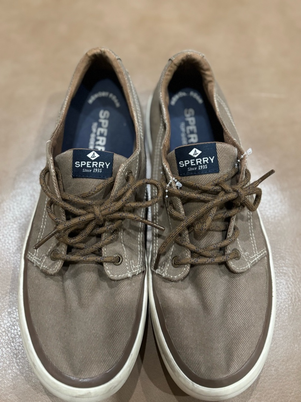 Sperry Brown Canvas Boat Shoe - Picture 2 of 7